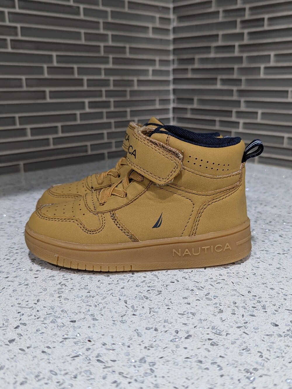 Nautica Kids Oakford Brown Tan Ankle Boots High Top Sneaker Toddler Boy Size 8; - Picture 3 of 10